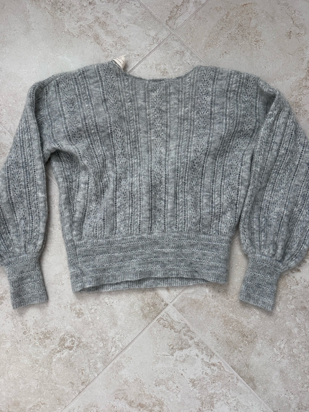 Sezane Gray Wrap Sweater View 3